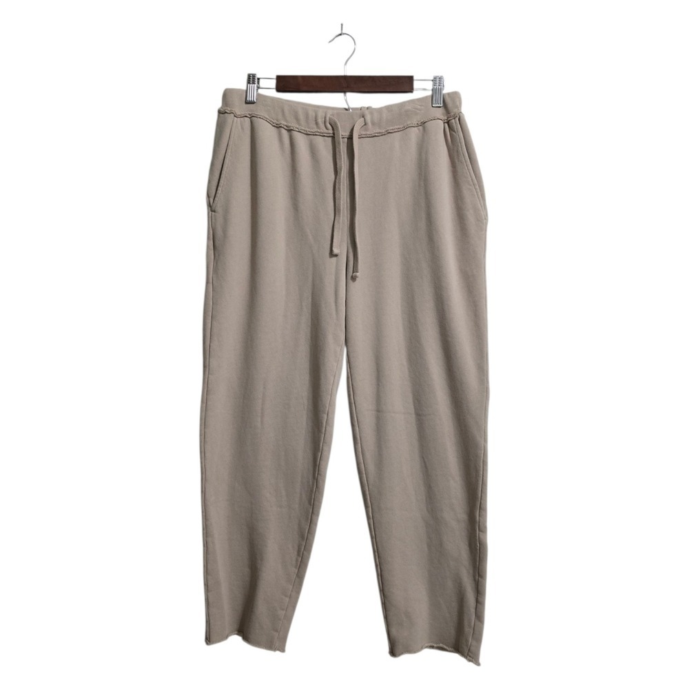 Eileen Fisher Organic Cotton French Terry Jogger Pants In Tan Sz PM
